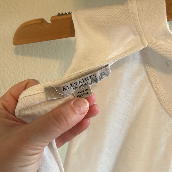 ALL SAINTS white cotton blend muscle tank top - Picture 5 of 6